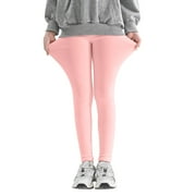ATOGUTA Girls Leggings Ankle Length Leggings Warm Stretchy Tights Pants for Kids Girls Pink, Size 2T-13